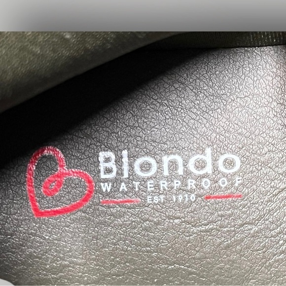 🌻NEW (w/box) Blondo Olive "Saffron" Suede & Nylon Waterproof Booties Size 10 - Picture 12 of 13